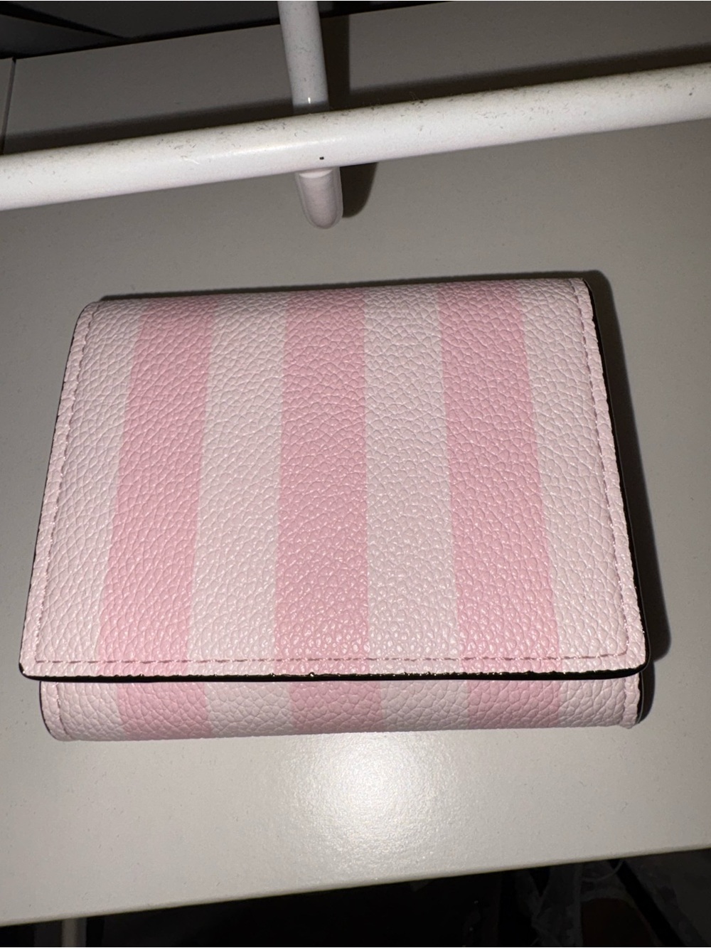 Victoria's Secret Pink and White Striped Trifold Wallet